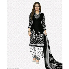 Printed Black chudidar