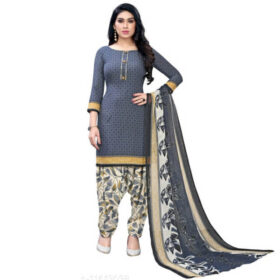 Grey Printed chudidar