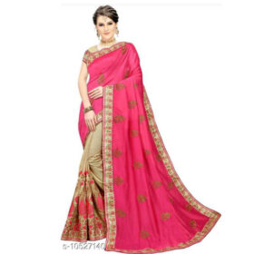 Silk Cotton Pink Saree
